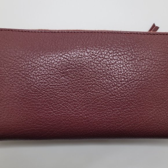 ❌SOLD❌ Balenciaga Red Burgundy Maroon Gold Continental Zip Around Wallet Moto - Picture 3 of 17